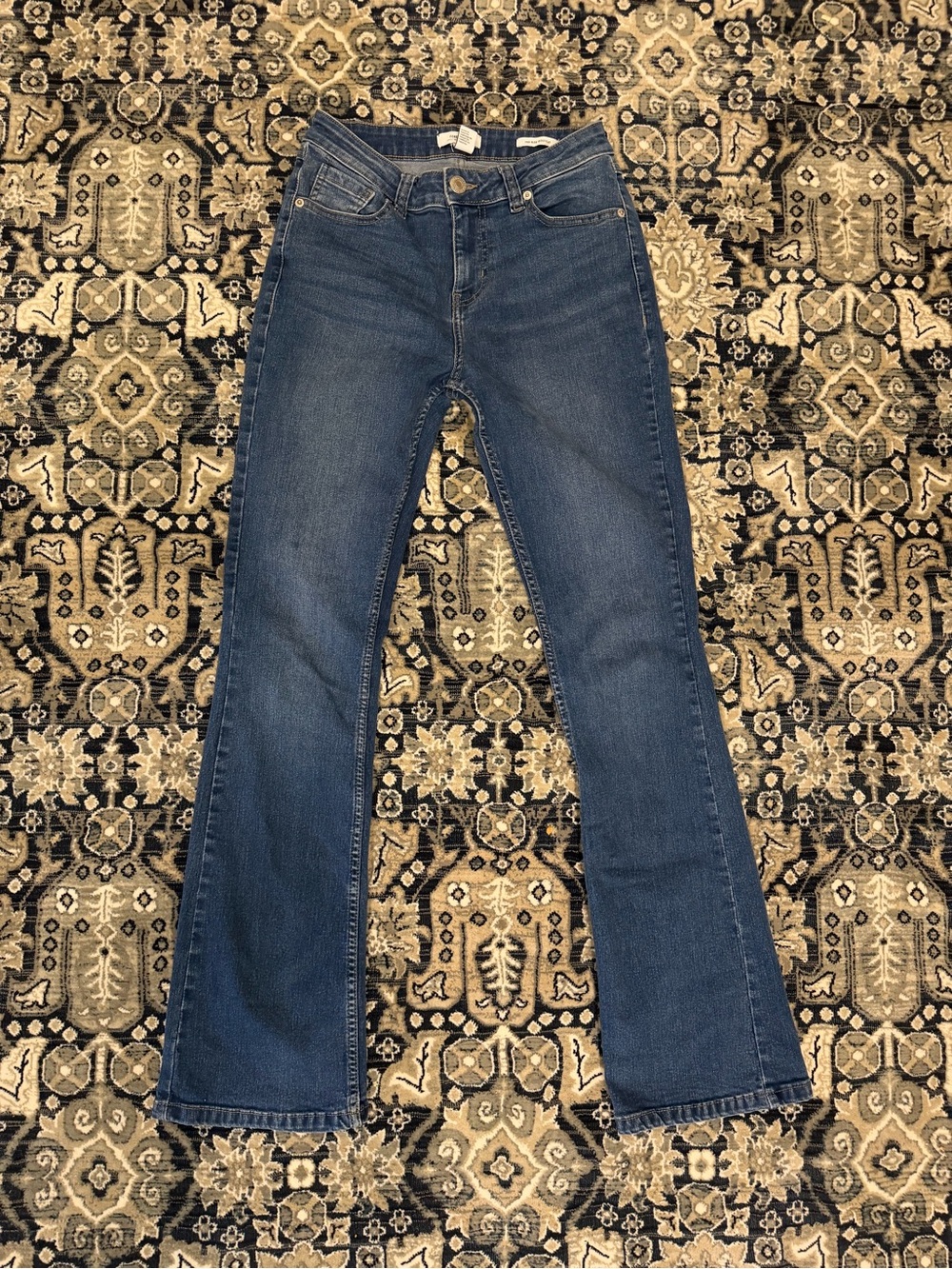 Women's Blue Mid-Rise Bootcut Denim Jeans